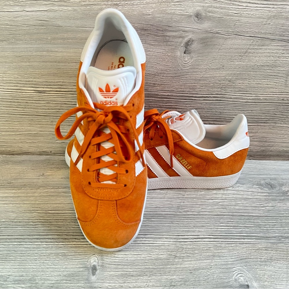 adidas Orange and White Gazelle Women's Sneakers